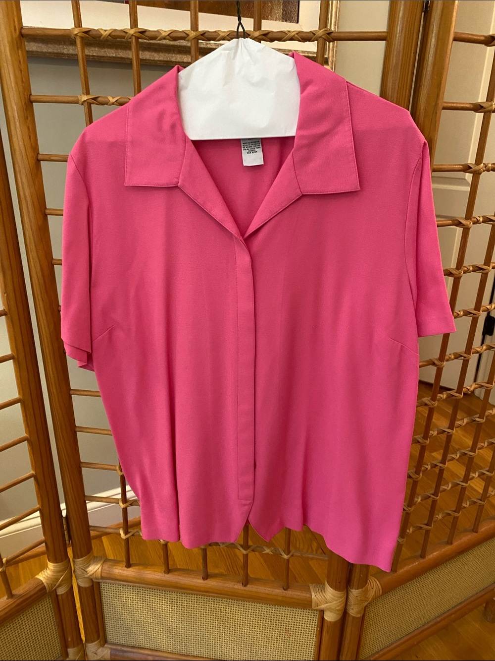 Sag Harbor Pink Short Sleeve Button-Front Shirt